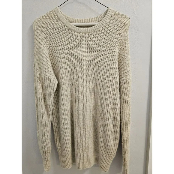 abercrombie & fitch ivory cream glitter shimmer sweater size xs/s - euc - Picture 1 of 12